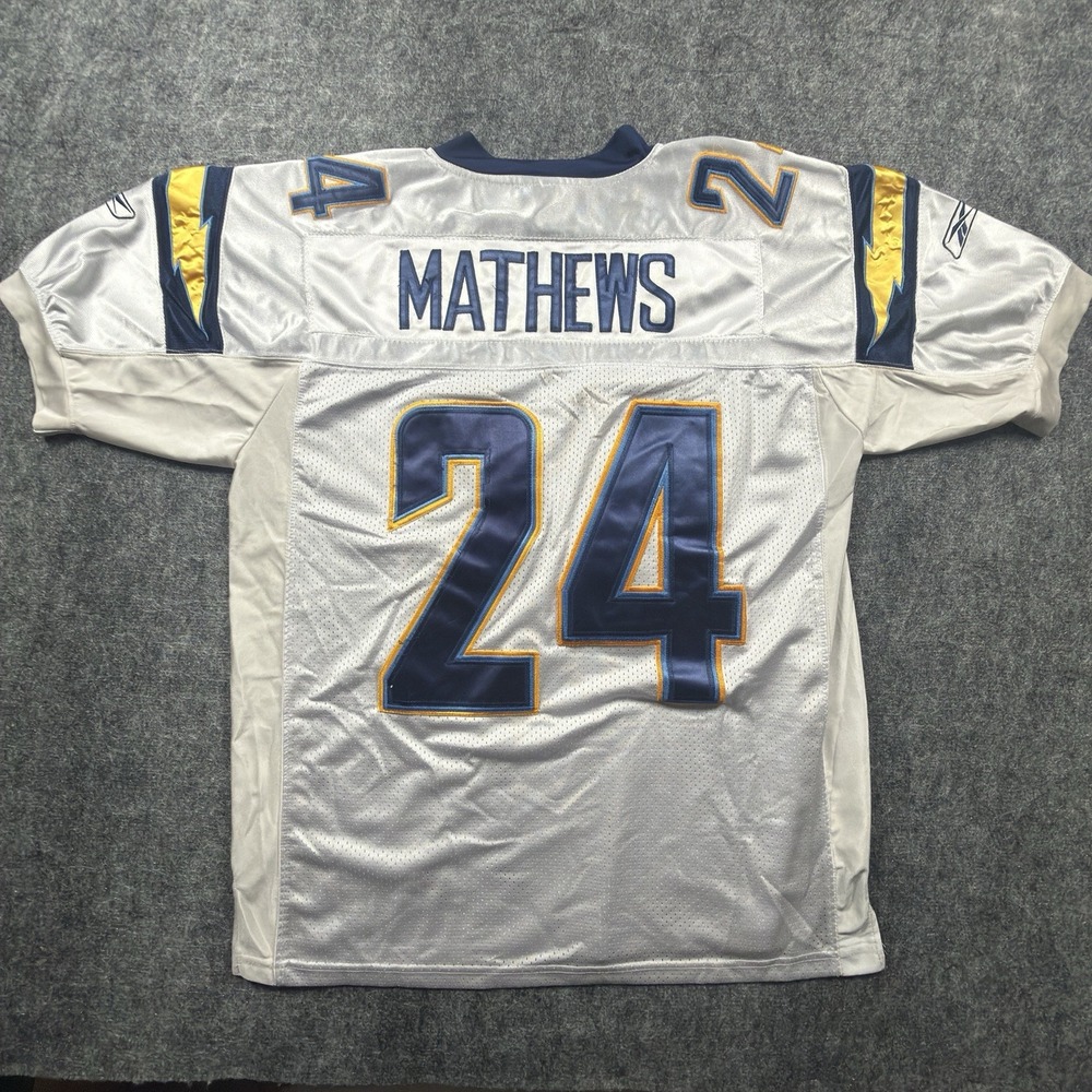San Diego Chargers Ryan Matthews Authentic Reebok White Jersey Size 50